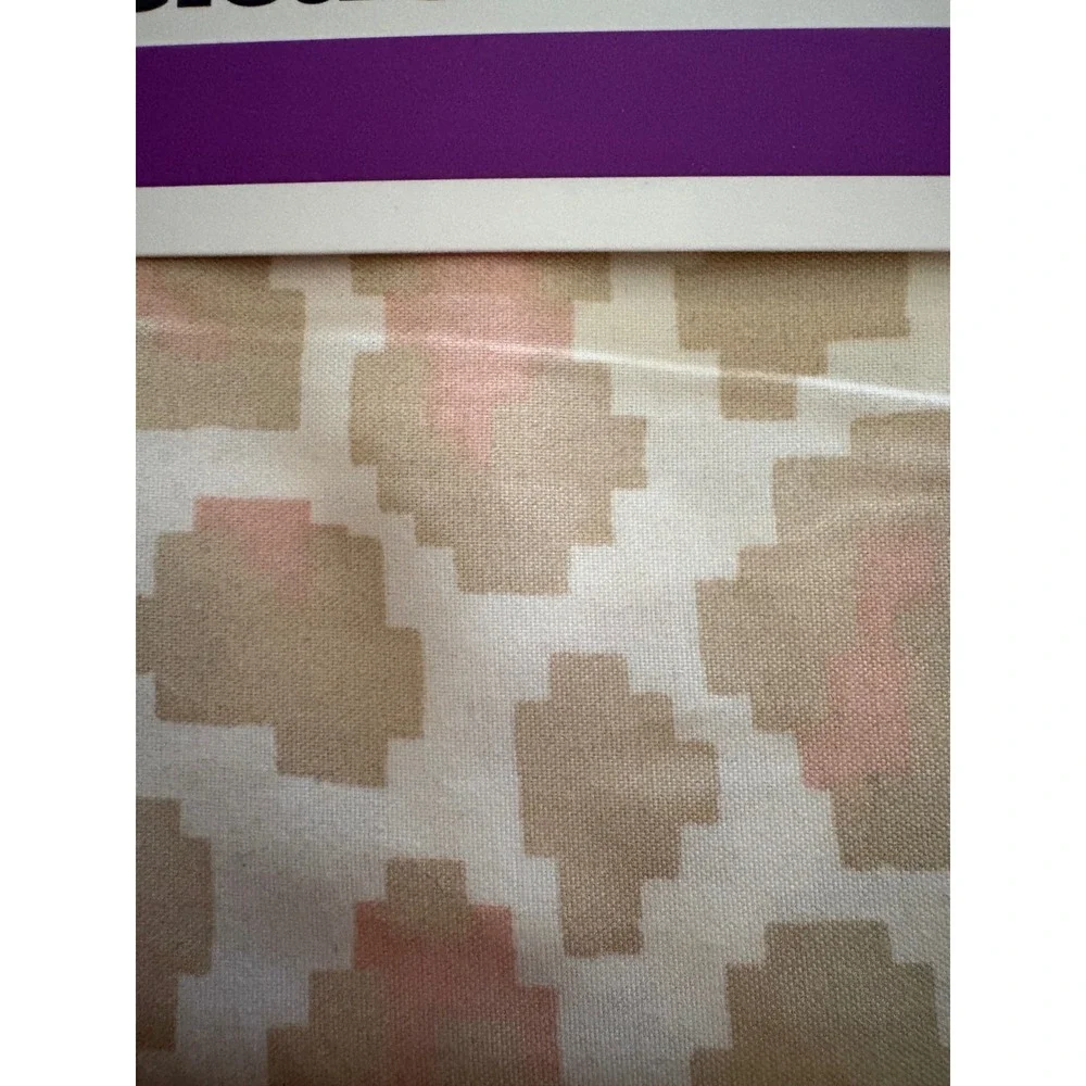 Room Essentials Twin XL Twin Microfiber Sheet Set Geometric Tan Pink 3pc New